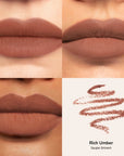 Skintone quadrant LipSense Long-Lasting Lip Liner Pencil product shade Rich Umber.
