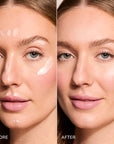 Pearlizer Highlighter before and after light skin tone