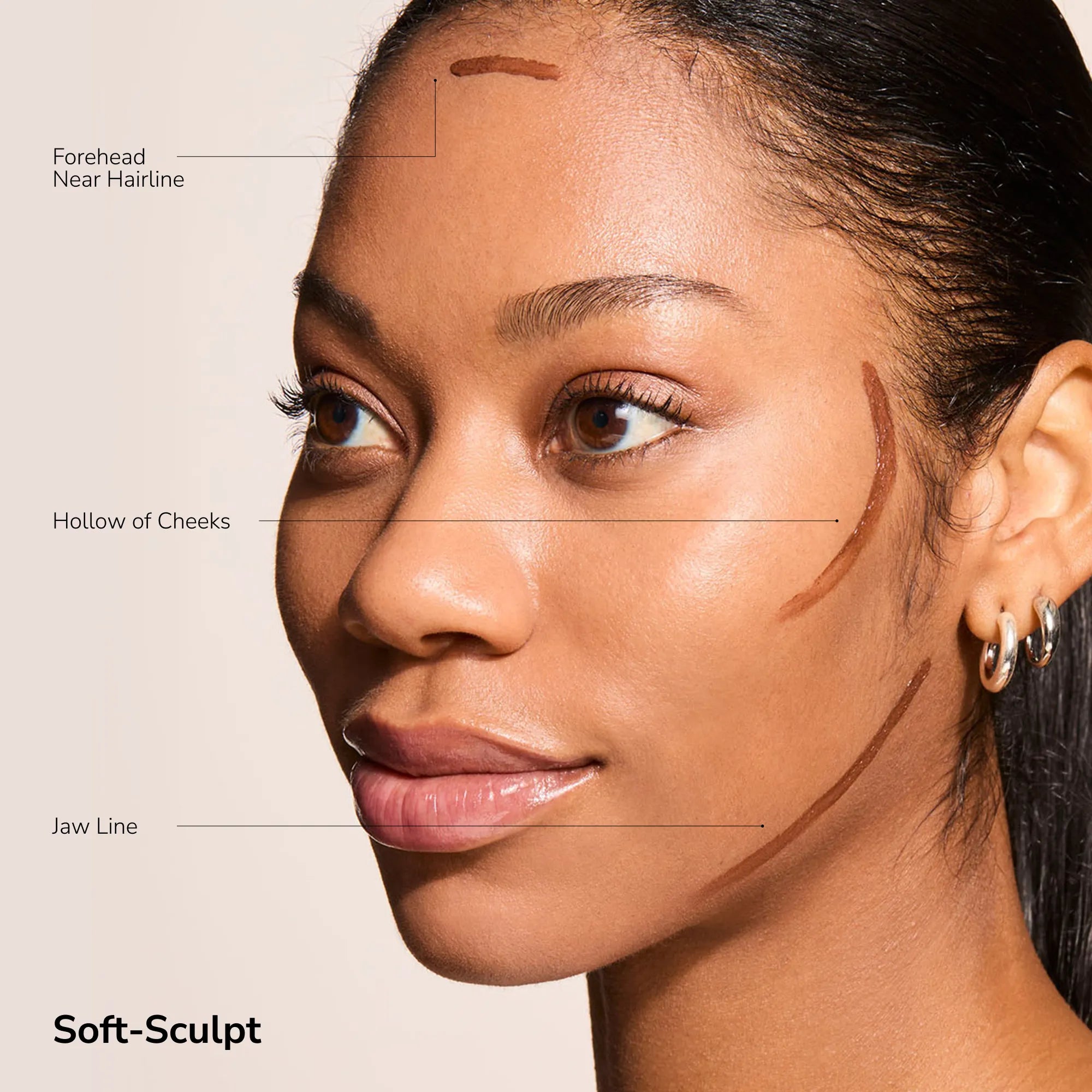 Contouring Bronzer Cream soft-sculpt infographic