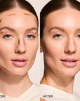 Contouring Bronzer Cream contour infographic before and after