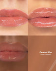 Skintone quadrant Glowify Juicy Plumping Lip Gloss product shade Carmel Kiss.