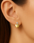 Golden Glow Heart Drop Earrings