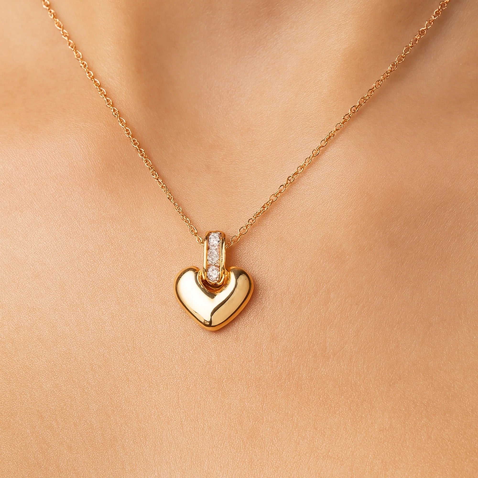 Golden Glow Heart Necklace