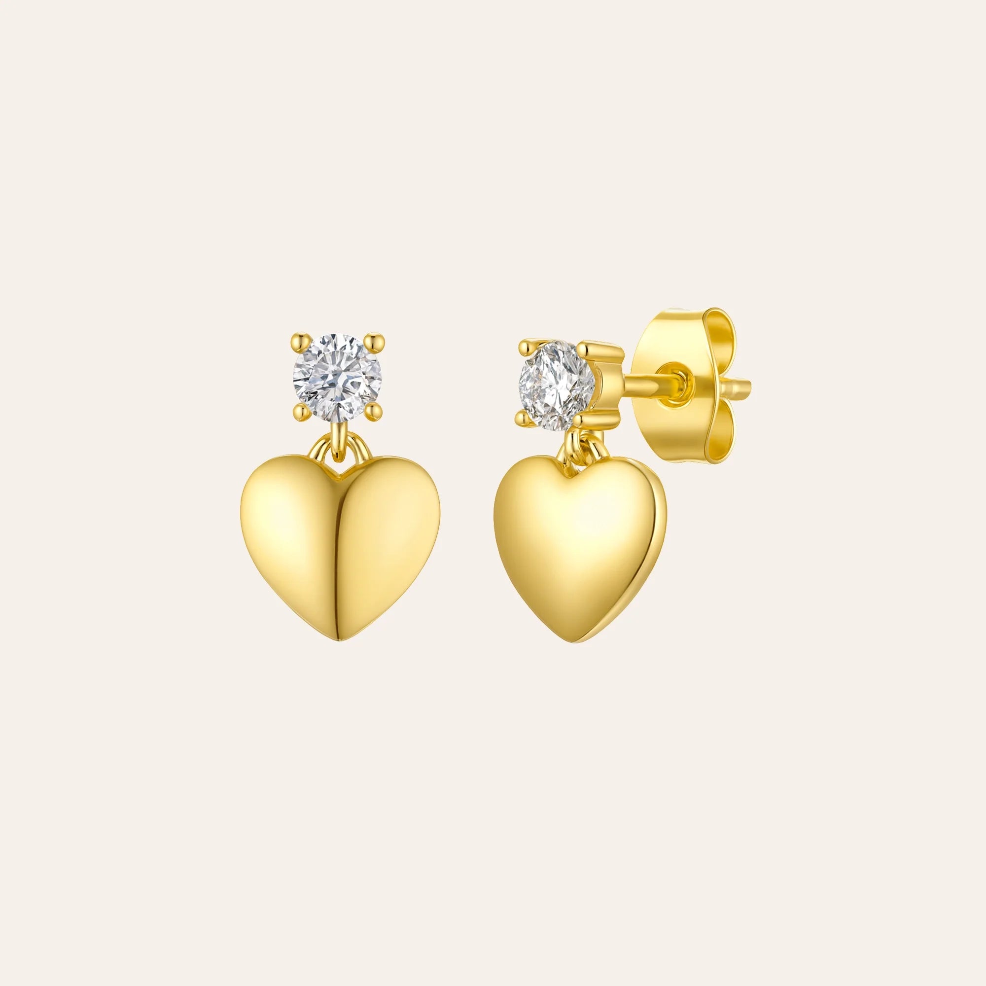 Golden Glow Heart Drop Earrings
