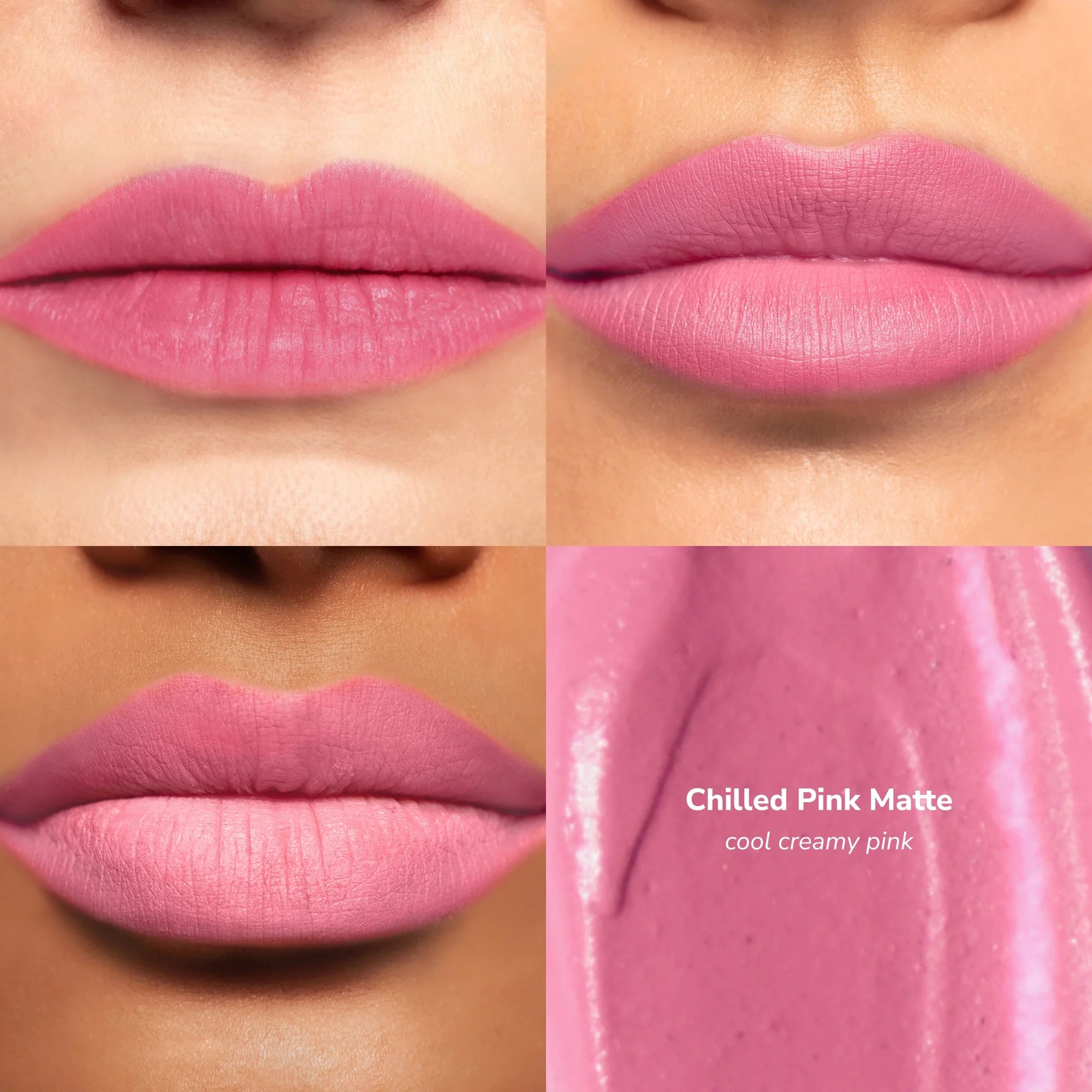 Skintone quadrant LipSense Cream product shade Chilled Pink.