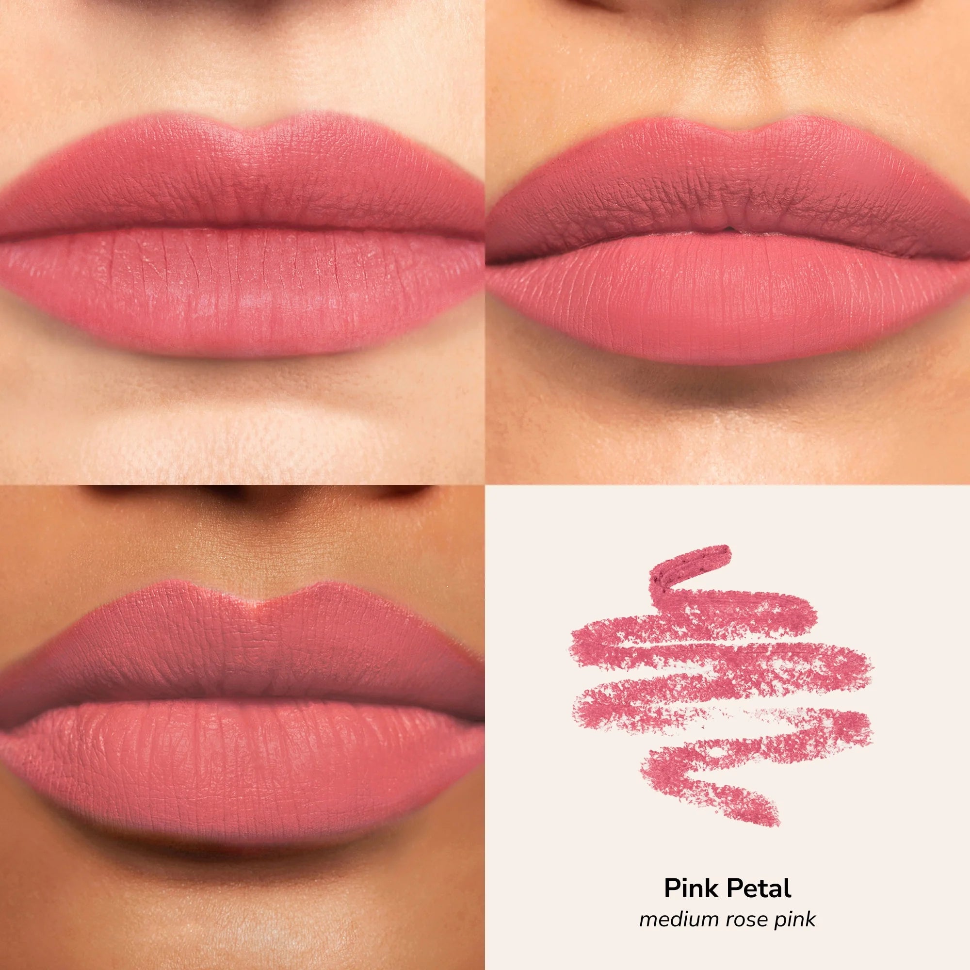 Skintone quadrant LipSense Long-Lasting Lip Liner Pencil product shade Pink Petal.