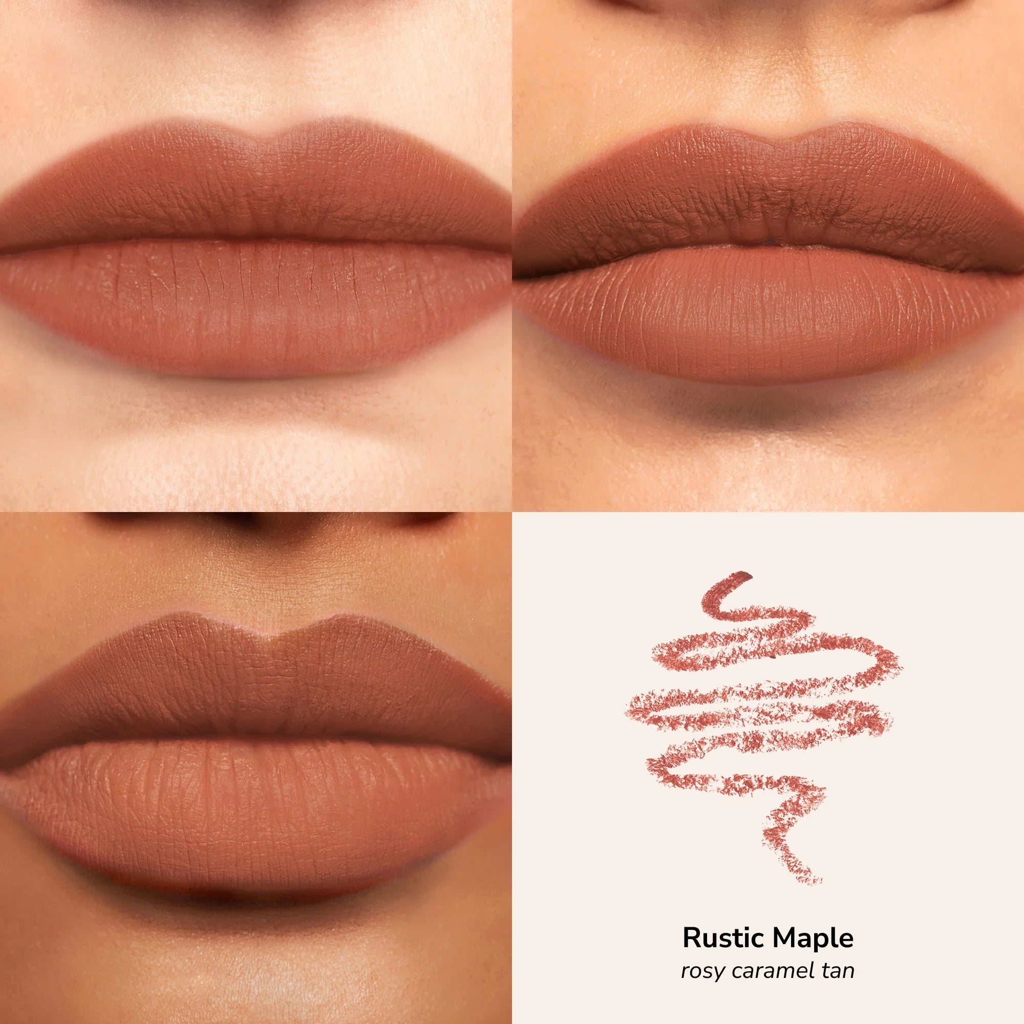 Skintone quadrant LipSense Long-Lasting Lip Liner Pencil product shade Rustic Maple.
