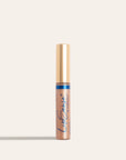 LipSense moisturizing gloss in bronze shade in a clear tube with a gold cap and blue logo text.