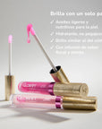 Glowify pH Lip Oil Tint Mood Ring Duo MX bottles with pink gloss and gold patterned caps