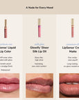 A Nude for Every Mood LipSense collection featuring Heirloom Rose Lip Color Glowify Silk Lip Oil and LipSense Cream Matte