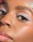 Close-up of a model's eye wearing the Dove and Smoked Spice shades from Ethereal ShadowSense Duo CN.