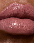 Close up of model wearing LipSense Lip Color shade Bella