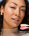 Model wearing Pearlizer Highlighter product shade Firefly